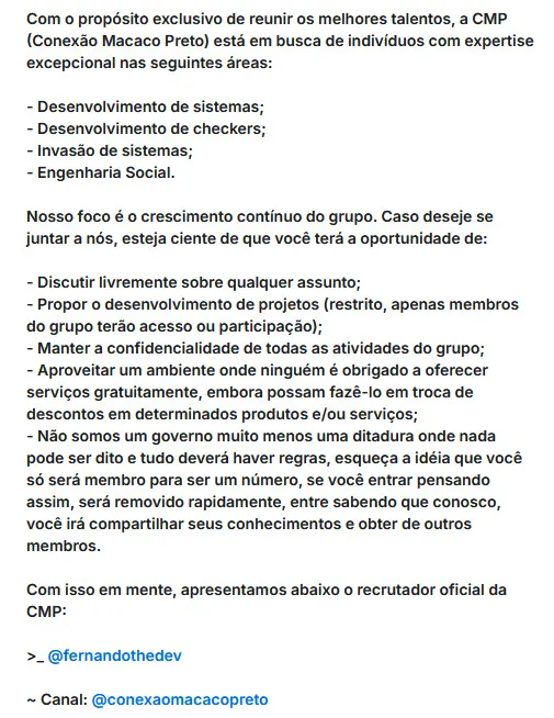 CMP Telegram channel presentation